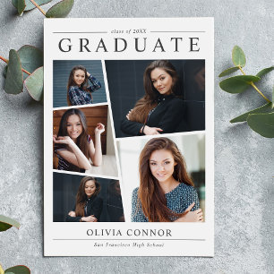 Modern Photo Collage Graduation Party Invitation