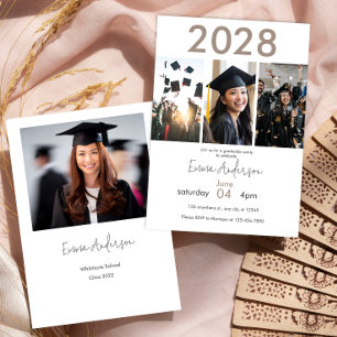 Modern Photo Collage Graduation Party Invitation