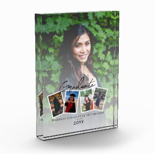 Modern Photo Collage Graduation   White
