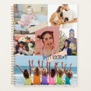 Modern photo collage Happy birthday Cute Planner