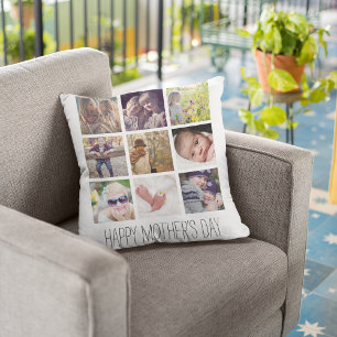 Modern Photo Collage Happy Mother's Day Cushion