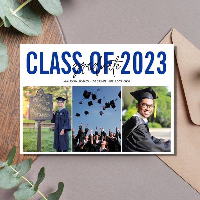 Modern Photo Collage High School Graduation Announcement (Creator Uploaded)