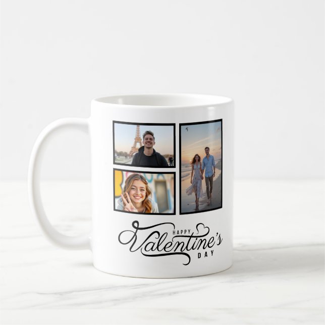 Modern Photo Collage Keepsake Valentine's Day Gift Coffee Mug (Left)