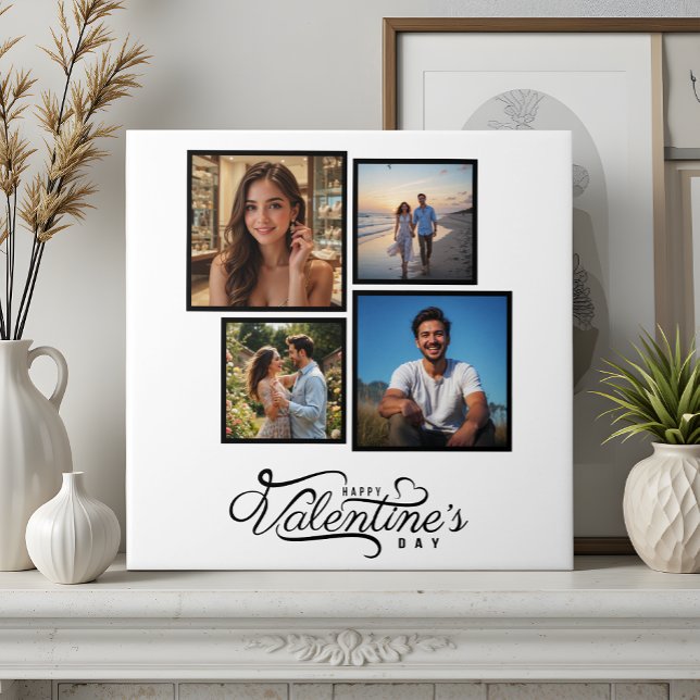 Modern Photo Collage Keepsake Valentines Gift Tile (Creator Uploaded)