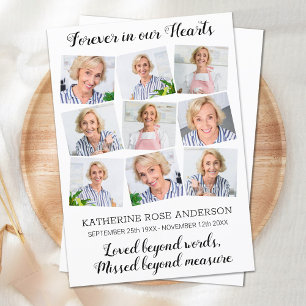 Modern Photo Collage Memorial Keepsake Funeral  Thank You Card