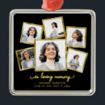 Modern Photo Collage Memorial Metal Tree Decoration<br><div class="desc">A simple, elegant gold faux foil photo collage funeral or memorial ornaments, easy to personalise with your pictures and wording. Please get in touch with me via chat if you have questions about the artwork or need customisation. PLEASE NOTE: For assistance on orders, shipping, product information, etc., contact Zazzle Customer...</div>
