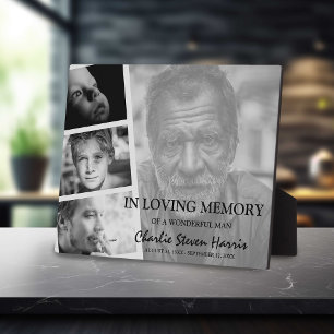 Modern Photo Collage Memorial Plaque