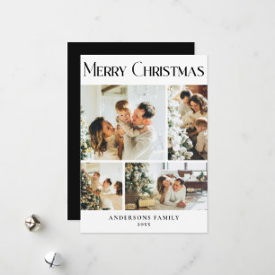 Modern Photo Collage Merry Christmas Holiday  Card