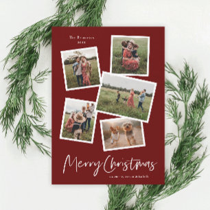 Modern Photo Collage Merry Christmas Holiday Card