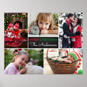 Modern Photo Collage Merry Christmas Poster