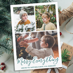 Modern Photo Collage Merry Everything Happy Always Holiday Card