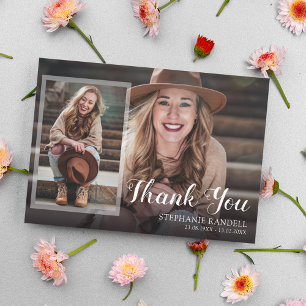 Modern Photo Collage & Message Thank You Card