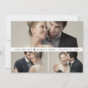 Modern Photo collage Minimalist Wedding Save The Date
