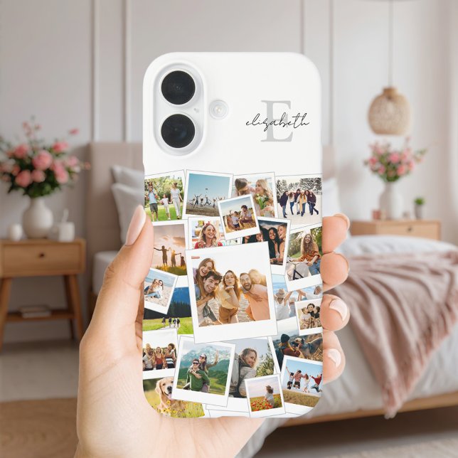Modern Photo Collage Monogram Case-Mate iPhone Case (Creator Uploaded)