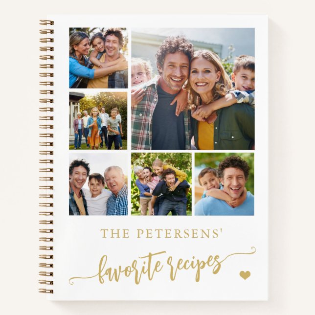 Modern photo collage name personalised  notebook (Front)