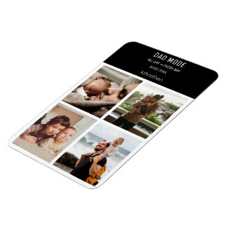 Modern Photo Collage Personalised Dad Mode Magnet