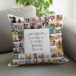 Modern Photo Collage Personalised Family Monogram Cushion<br><div class="desc">Create your own personalised family throw pillow featuring your custom monogram,  names and 48 of your favourite photos.</div>