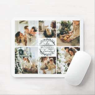 Modern Photo Collage Personalised Monogram Gift Mo Mouse Pad