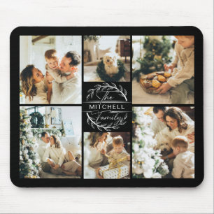 Modern Photo Collage Personalised Monogram Gift Mouse Pad