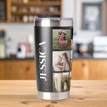 Modern Photo Collage Personalised Name Insulated Tumbler<br><div class="desc">Create your own personalised photo collage insulated tumbler with custom monogram name.</div>