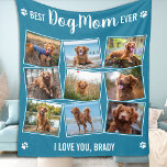 Modern Photo Collage Pet Personalised Dog Mum Fleece Blanket<br><div class="desc">Best Dog Mum Ever♡... Surprise your favourite Dog Mum whether it's her birthday, Mother's Day or Christmas with this super cute custom photo blanket. Customise this dog blanket with the dog's 9 favourite photos ! It'll be a treasured keepsake for years to come. Great gift from the dog. COPYRIGHT ©...</div>