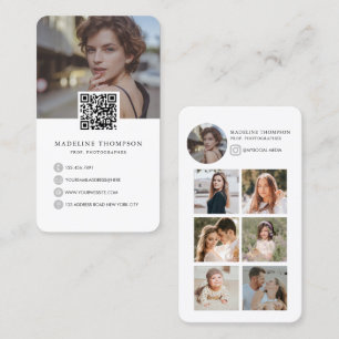 Modern Photo Collage Photographer Business Card