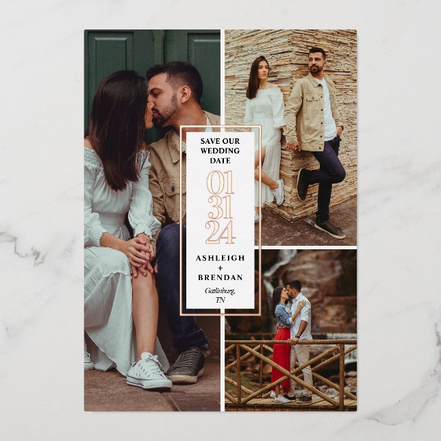 Modern Photo Collage Save The Date (Front)