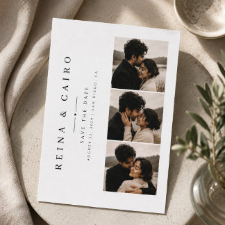 Modern Photo Collage Save The Date Card
