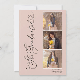 Modern Photo Collage Script Graduation Announcement