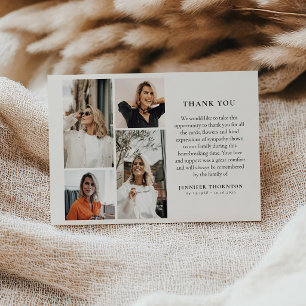 Modern Photo Collage Sympathy  Thank You Card