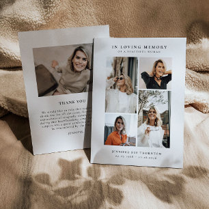 Modern Photo Collage Sympathy  Thank You Card