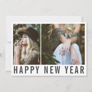 Modern photo collage typography new year holiday card