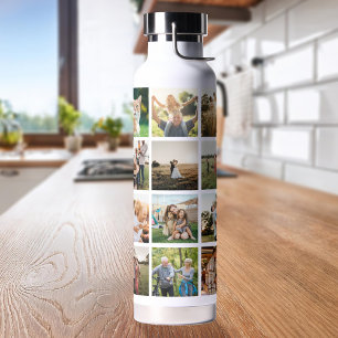 Modern Photo Collage Water Bottle
