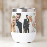 Modern Photo Collage Wedding<br><div class="desc">Modern thermal tumbler to celebrate and remember your wedding day featuring 5 of your favourite different-sized photos.</div>
