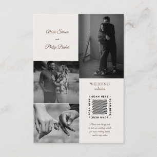 Modern Photo Collage Wedding Enclosure Card