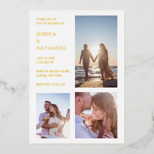 Modern Photo Collage Wedding Gold