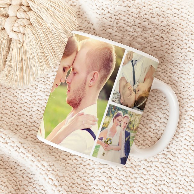 Modern Photo Collage Wedding Keepsake Coffee Mug (Creator Uploaded)