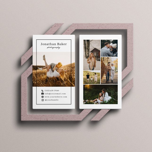 Modern Photo Collage Wedding Photographer  Business Card (Creator Uploaded)