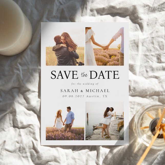 Modern Photo Collage Wedding Save The Date (Creator Uploaded)