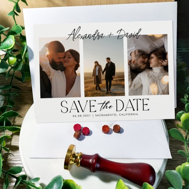 Modern Photo Collage Wedding  Save The Date (Creator Uploaded)
