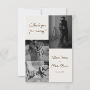 Modern Photo Collage Wedding Thank You Card