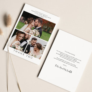 Modern Photo Collage Wedding Thank You Card