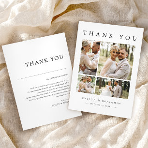 Modern Photo Collage Wedding Thank You Card
