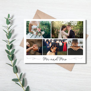 Modern Photo Collage Wedding Thank You Card