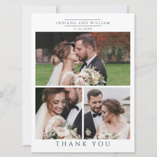 Modern Photo Collage Wedding Thank You Card