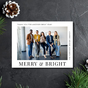 Modern Photo Corporate Business Christmas Holiday Postcard