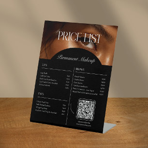 Modern Photo Cosmetic Salon Service Price List Pedestal Sign