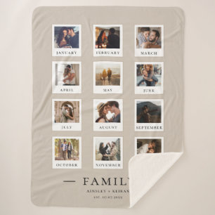 Modern Photo Couple Family Anniversary Valentines  Sherpa Blanket