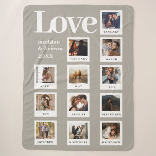 Modern Photo Couple Love Anniversary Valentines Sherpa Blanket
