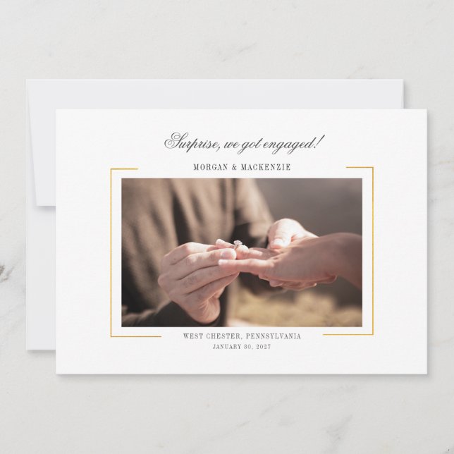 Modern Photo Couples Engagement Party Invitation (Front)